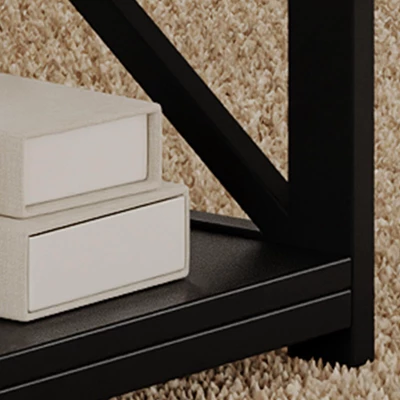 2-Tier Coffee Table For Small Spaces, X-Frame Living Room Low Coffee Table With Storage Shelf 9 2-Tier Coffee Table For Small Spaces, X-Frame Living Room Low Coffee Table With Storage Shelf - Image 7