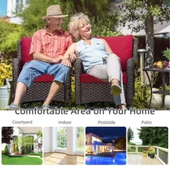 Whizmax Swivel Rocker Patio Chairs Set Of 2 And Matching Side Table - 3 Piece Wicker Patio Bistro Set With Premium Fabric Cushions Outdoor Furniture -Garvee GUEST 381e08c0 f692 48d7 9f19 b3ea173d9c7b