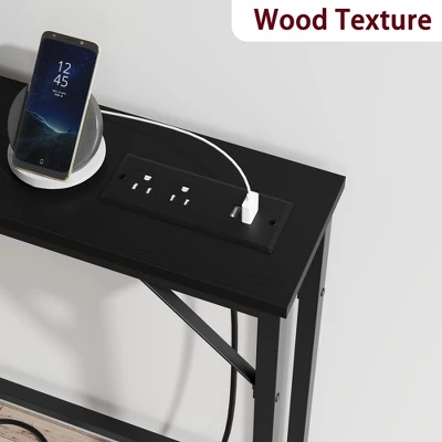 Garvee 5.9" Narrow Sofa Table With Outlets, Skinny Console Table With Storage, Slim Behind Couch Table For Living Room, Hallway, Foyer 8 Garvee 5.9" Narrow Sofa Table With Outlets, Skinny Console Table With Storage, Slim Behind Couch Table For Living Room, Hallway, Foyer - Image 6