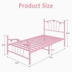 Whizmax Twin Size Metal Platform Bed Frame With Headboard And Footboard, Heavy Duty Mattress Foundation With Steel Slats Support, No Box Spring Needed