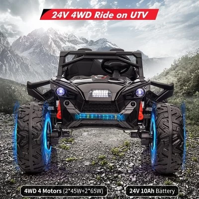 24V 2Seats Ride On UTV With Remote Control, 17" Extra Large EVA Wheels & 20.5“ Wide Seat 4WD Electric Vehicle 5 24V 2Seats Ride On UTV With Remote Control, 17" Extra Large EVA Wheels & 20.5“ Wide Seat 4WD Electric Vehicle - Image 3