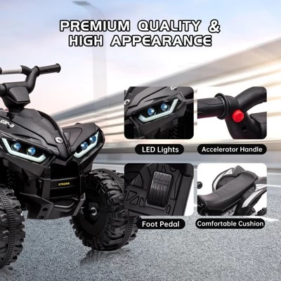 12V Ride On ATV For Kids, Electric Four Wheeler For Toddlers Ages 3-8, With Remote Control, LED Lights, Music, High/Low Speed, USB 5 12V Ride On ATV For Kids, Electric Four Wheeler For Toddlers Ages 3-8, With Remote Control, LED Lights, Music, High/Low Speed, USB - Image 3
