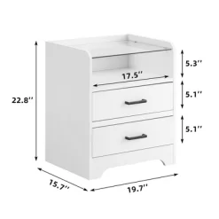 Garvee Bedside Table With 2 Drawers, LED Nightstand Wooden Cabinet Unit With Lights For Bedroom, Living Room, White 17 Garvee Bedside Table With 2 Drawers, LED Nightstand Wooden Cabinet Unit With Lights For Bedroom, Living Room, White -Garvee GUEST 39b00551 645b 4eaa bdab 60987a52d4e0