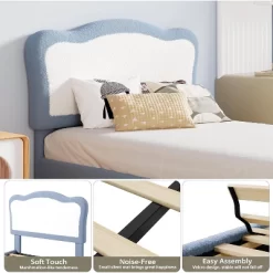 Bed Frames For Kids With Soft Headboard, Velvet Low Bed Frame For Girls, Boys, No Box Spring Needed, Wooden Slats, Noise Free, Sturdy, Easy Assembly -Garvee GUEST 3a790473 1763 4fc2 bfdb ba316770996f