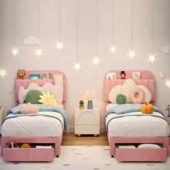 Garvee Twin Bed Frame With Drawer, Velvet Upholstered Platform Bed Frame With Storage Headboard, No Box Spring Needed, Easy Assembly 20 Garvee Twin Bed Frame With Drawer, Velvet Upholstered Platform Bed Frame With Storage Headboard, No Box Spring Needed, Easy Assembly -Garvee GUEST 3aa346f2 3aa1 423c b9b7 721b985ac05a