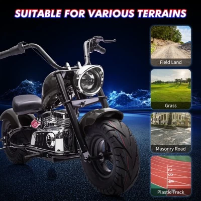 36V 350W Electric Dirt Bike For Teens, 16.5MPH Off-Road Motorcycle With Spring Suspension, LED Lights, Music & Leather Seat, Max 176lbs 5 36V 350W Electric Dirt Bike For Teens, 16.5MPH Off-Road Motorcycle With Spring Suspension, LED Lights, Music & Leather Seat, Max 176lbs - Image 3
