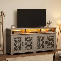 Farmhouse TV Stand For 80 Inch, Mid Century Modern Entertainment Center With LED Lights And Storage, Wooden Media Cabinet Furniture 12 Farmhouse TV Stand For 80 Inch, Mid Century Modern Entertainment Center With LED Lights And Storage, Wooden Media Cabinet Furniture -Garvee GUEST 3c60ea5c 8981 4c4d 90d7 97a772e8e8dd