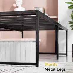 Full Metal Bed Frame Platform, 14 Inch Full Bedframe With Sturdy Steel Slats Mattress Foundation No Box Spring Needed Easy Assemble Noise Free Black -Garvee GUEST 3c75d07b 8550 4ffb 95ef 9255c90dc64f
