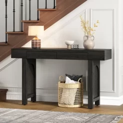 51.9" Console Table With 2 Drawers, Wooden Entryway Table, Narrow Sofa Table, Behind Couch Table For Living Room Hallway Foyer -Garvee GUEST 3cab474b 749e 4a98 8d4c 5602e4530a45