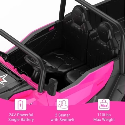 Garvee 24V 4WD 6-Wheel Ride On Dump Truck For Kids, 2-Seater Electric Truck With Remote Control, Motorized Dump Bed, Shovel, LED Lights & Music 7 Garvee 24V 4WD 6-Wheel Ride On Dump Truck For Kids, 2-Seater Electric Truck With Remote Control, Motorized Dump Bed, Shovel, LED Lights & Music - Image 5