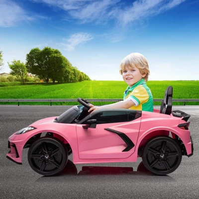 12V Kids Ride-On Sports Car – Licensed Corvette Electric Car Toy With Remote Control, Visual Dashboard, LED Lights & Music 8 12V Kids Ride-On Sports Car – Licensed Corvette Electric Car Toy With Remote Control, Visual Dashboard, LED Lights & Music - Image 6