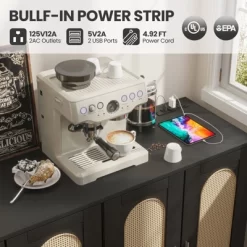 Whizmax Rattan Sideboard Buffet Cabinet, 4 Doors Accent Storage Cabinet, Console Table Coffee Bar,Adjustable Shelves For Kitchen, Hallway, Living Room -Garvee GUEST 3dc09c6d 7573 46f7 8c73 4a4452e0b039