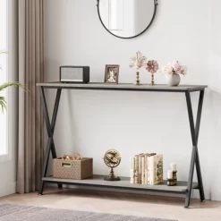 Console Sofa Tables, Narrow Entrance Sofa Table With Shelves, 2-Tier Industrial Entryway Table For Living Room, Foyer, Hallway, Behind Couch, Office -Garvee GUEST 3e07be55 499f 4dfc a31b ec00090f86fe