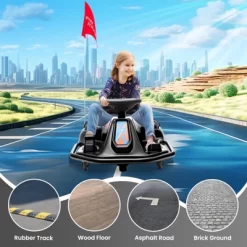 24V Electric Go Kart With 7Ah Battery – Drifting Ride-On Car For Kids With 360° Rotation, Simplified Drift System, Variable Speed & Flashing Lights -Garvee GUEST 3e882e73 b193 4d63 b452 313e9942c735