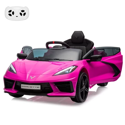 Ride On Sports Car, 12V Battery Powered Car For Kids, Licensed Corvette Kids Electric Car Toy, With RC, Visual Dashboard, Music 13 Ride On Sports Car, 12V Battery Powered Car For Kids, Licensed Corvette Kids Electric Car Toy, With RC, Visual Dashboard, Music - Image 11