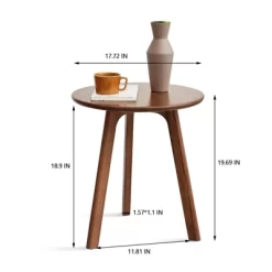 Solid Wood Round Side Table - Small Side Table,Coffee Table,Suitable For Living Room Bedroom And Balcony, 100% Natural Solid Oak Easy To Assemble -Garvee GUEST 3ea543c7 2787 4919 9841 1d363025ee79