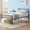 Twin/Twin XL/Queen Size Metal Bed Frame With Heart Design Headboard, Under Bed Storage, No Box Spring Needed For Kids & Teens