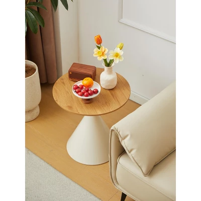 Round Coffee Table Set Of 2, Stacking End Table For Living Room Bedroom Balcony, Small Bedside Cupboard W/Base, Minimalist Circle Coffee Side Table 5 Round Coffee Table Set Of 2, Stacking End Table For Living Room Bedroom Balcony, Small Bedside Cupboard W/Base, Minimalist Circle Coffee Side Table - Image 3