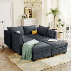 Sectional Sofa, U-Shape Sectional Couch With Reversible Chaise, Additional Storage Convertible Sofa Bed 20 Sectional Sofa, U-Shape Sectional Couch With Reversible Chaise, Additional Storage Convertible Sofa Bed -Garvee GUEST 3f766306 ca4c 4208 bb27 1770d6d823ed