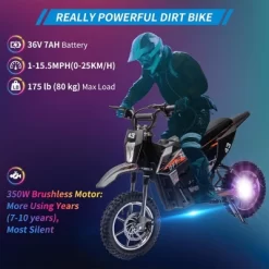 36V Electric Dirt Bike For Kids, Ride On Motorcycle 350W Brushless Motor Fast Speed 15.5MPH 11 36V Electric Dirt Bike For Kids, Ride On Motorcycle 350W Brushless Motor Fast Speed 15.5MPH -Garvee GUEST 40c4c04e 5d38 4c99 8070 272ef785e239