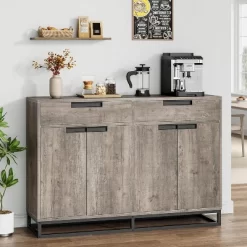 Sideboard Buffet Cabinet, 55" Kitchen Accent Modern Storage Cabinet With 2 Drawers And 4 Doors, Coffee Bar Buffet Table For Kitchen, Dining Room -Garvee GUEST 41164b68 0dd5 4c81 bdab 93175bb4d253