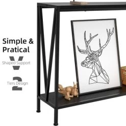 Garvee 2-Tier Narrow Console Sofa Side Table For Entryway Hallway Living Room, Black -Garvee GUEST 4270d878 d58b 46b6 a9ce c7d436f04ec4