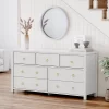 7-Drawer Dresser For Bedroom, White Modern Tall Chest Of Drawers - Storage Dresser With Anti-Tip Design, Robot Vacuum Friendly -Garvee GUEST 4337fbab 3600 4161 b7bb 31bb88fa2977