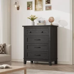 4 Dresser For Bedroom, 34.8" Tall Drawer Dresser With Storage Freestanding, Wooden Closet Storage Chest For Living Room, Bedroom, Office -Garvee GUEST 447551bd 5dce 4cfb 947e bf0be592f7d5
