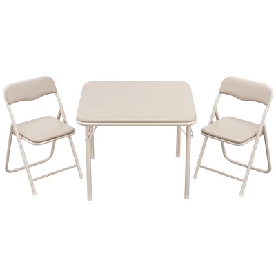 Boys And Girls Folding Table And Chairs Set Of 3, Portable Table And Chair With Pu Soft Cushion,Suitable 4 Boys And Girls Folding Table And Chairs Set Of 3, Portable Table And Chair With Pu Soft Cushion,Suitable - Image 2