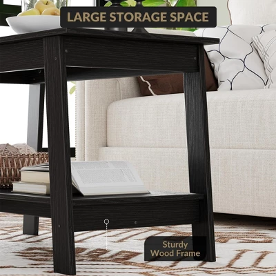 Stylish 31.5" Coffee Table With Open Shelves - 2-Tier Modern Industrial Design 7 Stylish 31.5" Coffee Table With Open Shelves - 2-Tier Modern Industrial Design - Image 5