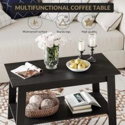 Stylish 31.5" Coffee Table With Open Shelves - 2-Tier Modern Industrial Design 17 Stylish 31.5" Coffee Table With Open Shelves - 2-Tier Modern Industrial Design -Garvee GUEST 44ba7f18 1260 41f5 9072 edfec505ac7e