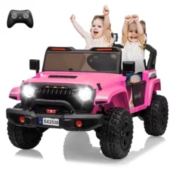 24V Electric Ride On Car For Kids, 4WD 20.5in 2-Seater With Extendable Body, 13in Anti-Slip Tires, LED Lights, Music, Parental Remote, For Ages 3-8 -Garvee GUEST 44e237c3 6977 4c28 8823 3dac53f66086