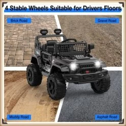 Garvee 12V Ride On Truck For Kids, Battery-Powered Car With Remote Control, Music, LED Lights & Suspension, For Ages 2-5 -Garvee GUEST 44f2816b 0e03 42b7 8e63 2c76582c4f28