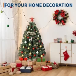 Garvee Flocked Christmas Tree, Prelit Snowy Tree With 8 Modes, Foldable Stand, Foot Pedal, Holiday Home Decoration, White Flock -Garvee GUEST 44fd43bc c150 4a3a 96f9 623fba208a55