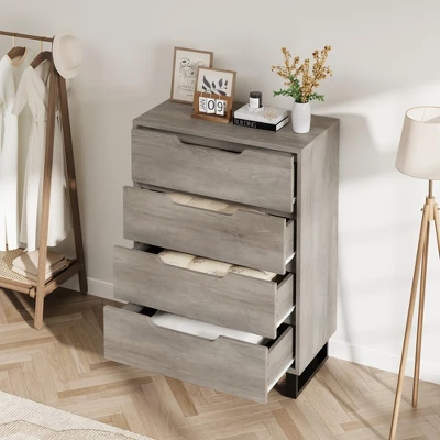 Tall 4-Drawer Dresser, Freestanding Vertical Storage Cabinet For Bedroom, Closet, Living Room, Hallway, Or Entryway 5 Tall 4-Drawer Dresser, Freestanding Vertical Storage Cabinet For Bedroom, Closet, Living Room, Hallway, Or Entryway - Image 3
