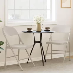 Whizmax 2-Pack Folding Chairs, 350lb Capacity Metal Frame, Portable Black Foldable Chairs For Indoor/Outdoor, Dining/Living Room & Office -Garvee GUEST 45925bea fe4a 4a47 bb90 e633901599d1