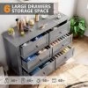 6 Drawers Dresser For Bedroom, Farmhouse Wood Dressers & Chest Of Drawers For Clothes, Tall Storage Dressers Organizer 1 6 Drawers Dresser For Bedroom, Farmhouse Wood Dressers & Chest Of Drawers For Clothes, Tall Storage Dressers Organizer -Garvee GUEST 45d896bd 100a 4237 b563 242e876d7b54