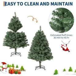 Garvee Flocked Christmas Tree, Prelit Snowy Tree With 8 Modes, Foldable Stand, Foot Pedal, Holiday Home Decoration, White Flock -Garvee GUEST 461c7ed5 7124 4d5e 983a 938fa9d14fbc