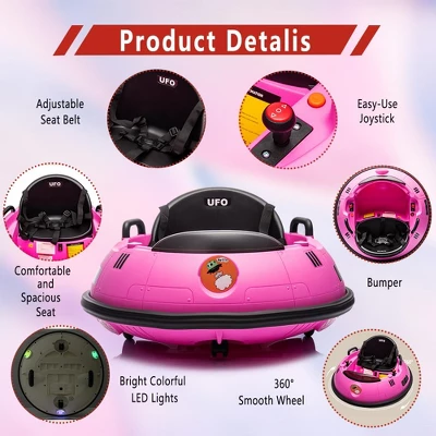 12V Kids Bumper Car With Remote Control, 360° Spin, 3 Speed Modes, LED Flashing Lights 6 12V Kids Bumper Car With Remote Control, 360° Spin, 3 Speed Modes, LED Flashing Lights - Image 4