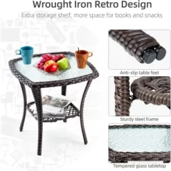 Whizmax Swivel Rocker Patio Chairs Set Of 2 And Matching Side Table - 3 Piece Wicker Patio Bistro Set With Premium Fabric Cushions Outdoor Furniture -Garvee GUEST 46e57ca3 befe 4654 ae5f ad9fba54e4ae