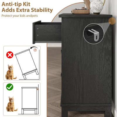 Garvee 7 Dresser For Bedroom, 54" Wide Drawer Dresser With Storage Freestanding, Wooden Closet Storage Chest For Living Room, Bedroom 8 Garvee 7 Dresser For Bedroom, 54" Wide Drawer Dresser With Storage Freestanding, Wooden Closet Storage Chest For Living Room, Bedroom - Image 6