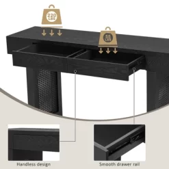 51.9" Console Table With 2 Drawers, Wooden Entryway Table, Narrow Sofa Table, Behind Couch Table For Living Room Hallway Foyer -Garvee GUEST 47c8542a f650 4060 bfb2 603a9a4ceb47