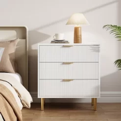 Garvee White 3 Drawer Dresser For Bedroom, Large Nightstand Chest Of Drawers, Modern Wood Storage Dresser Organizer For Hallway, Entryway -Garvee GUEST 48312575 8401 47e7 957f 9c61204537a0