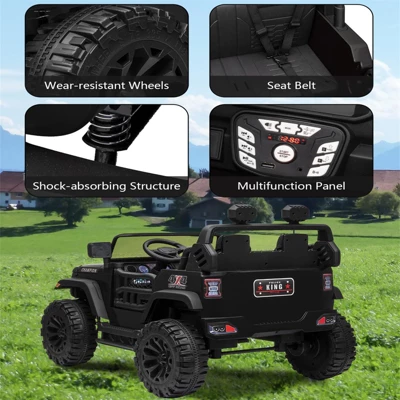 24V 2 Seater Ride On Toys For Kids, Ride On Truck With Remote Control, Bluetooth,2X200W Powerful Motors, Lights, Powered Wheels For Boys Girls 6 24V 2 Seater Ride On Toys For Kids, Ride On Truck With Remote Control, Bluetooth,2X200W Powerful Motors, Lights, Powered Wheels For Boys Girls - Image 4