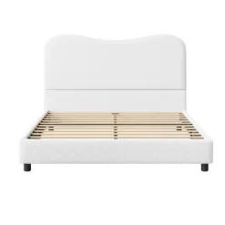 Whizmax Kids Bed Frame, Velvet Upholstered Headboard, Low Profile Platform Bed With Wooden Slats, No Box Spring, Noise-Free, Easy Assembly -Garvee GUEST 485cfdbc bb45 42f9 a49d 8855e7e7a5d9