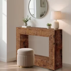 47" Farmhouse Console Table - Minimalist Vintage Entryway Table, Storage Rustic Sofa Table With Open Shelves -Garvee GUEST 4897c795 7b71 4e8f b090 6eaf80aa7c68