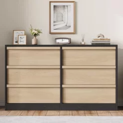 Garvee Modern Double Dresser Organizer With 6 Drawers Large Storage, Wooden Chest Of Drawers For Living Room, Bedroom, Nursery, Hallway -Garvee GUEST 493a064f de2f 4e85 a384 840be6c826c3