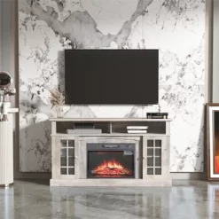 TV Stand Entertainment Center With Electronic Fireplace Remote Control Infrared Heating Technology Media Console Storage Cabinet -Garvee GUEST 49a6069f 8111 41f5 970a fff87c0f3e96