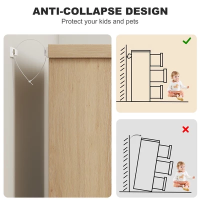 7 Drawer Dresser For Bedroom, Natural Oak Double Dresser Organizer With Embedded Handles, Wooden Chest Of Drawers For Living Room Nursery Hallway 6 7 Drawer Dresser For Bedroom, Natural Oak Double Dresser Organizer With Embedded Handles, Wooden Chest Of Drawers For Living Room Nursery Hallway - Image 4