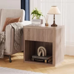 Stand Set Of 2, Modern Farmhouse Nightstand, Fluted Nightstand With Drawer Storage, Mid Century Wood Bedside Table For Bedroom Living Room Sofa Office -Garvee GUEST 49c86968 53c1 48fd 996c d06bcadeeed9